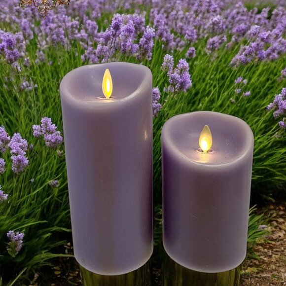 Luminara 2 Lilac Battery Powered Candles Used {READ) - Picture 2 of 6